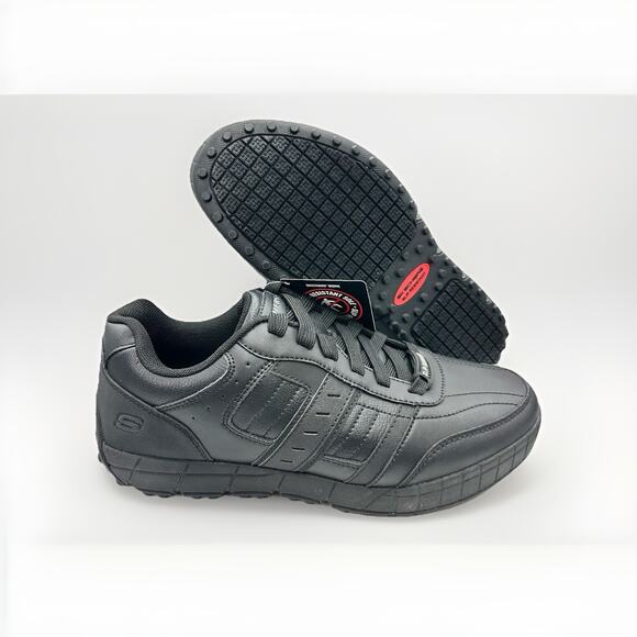 Skechers Men\'s Work Elston 2.0 Black Lace Up Food Service Shoe | Size 9 main image 5